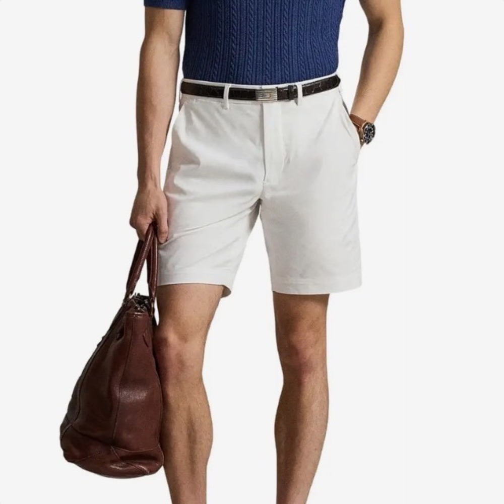 Polo Ralph Lauren Mens Prospect Short White Cotton Twill Chino Size 32x9" Inseam